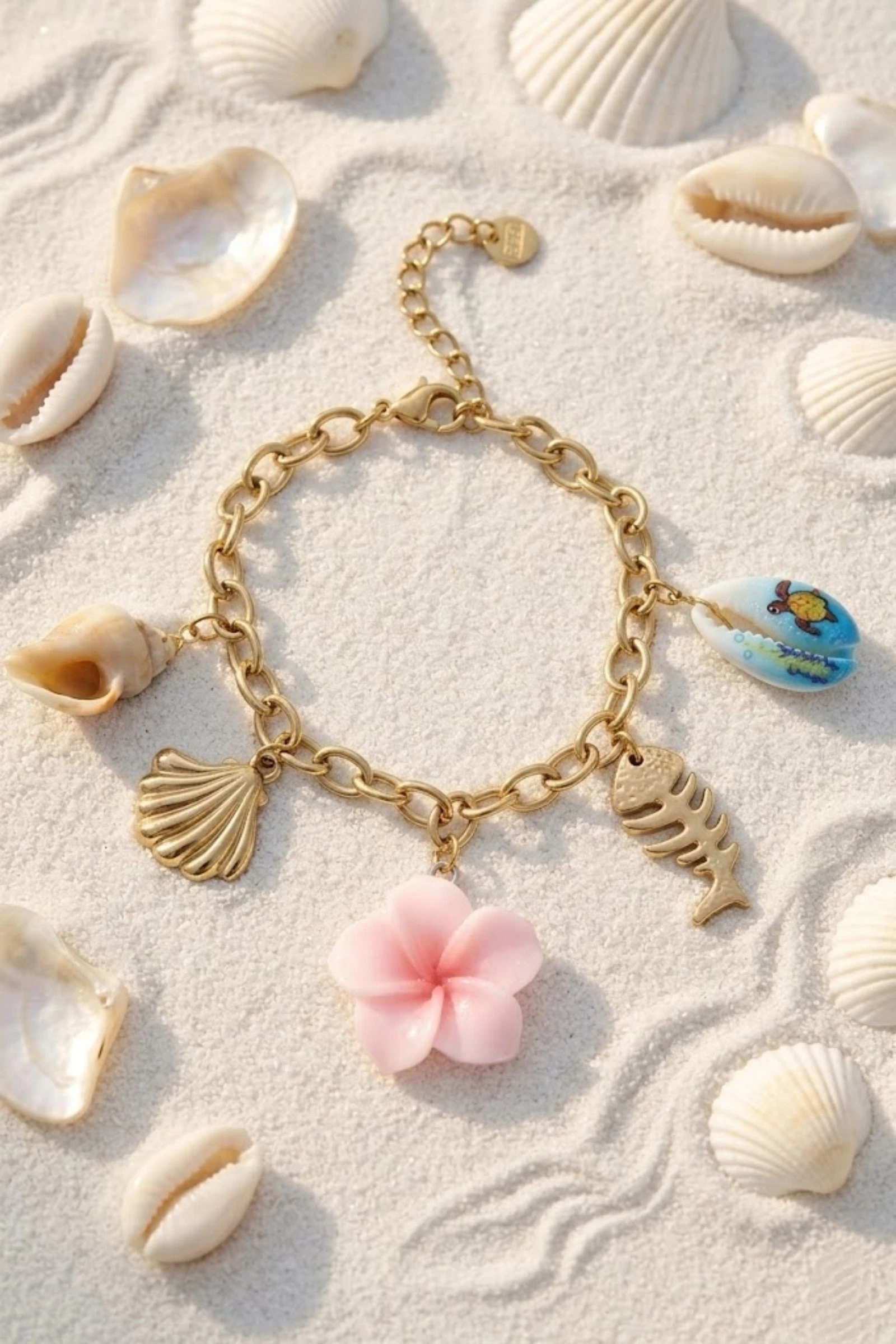 Bracelet Charms Fleur Tropicale – Esprit Vacances & Évasion